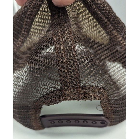 FOREVER 21 GIRLS HAT CAP BROWN & WHITE ADJUSTABLE STRAP BACK MUSHROOMS - Picture 5 of 5